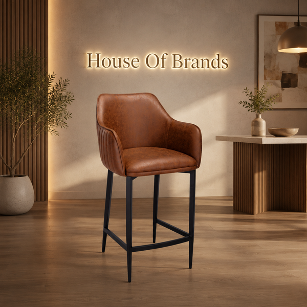 Huxley Vintage Tan PU Bar Stool