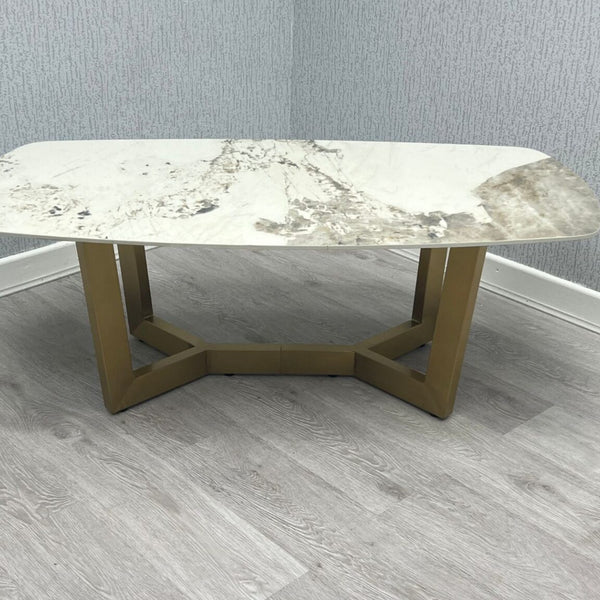 Sorrento Cream Oval Ceramic Coffee Table