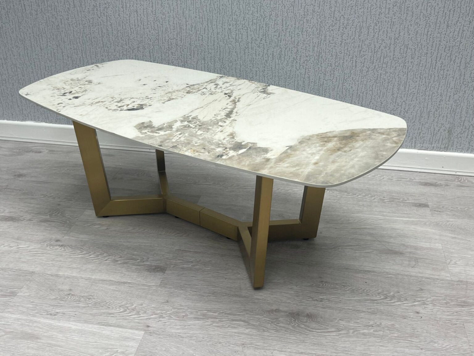 Sorrento Cream Oval Ceramic Coffee Table