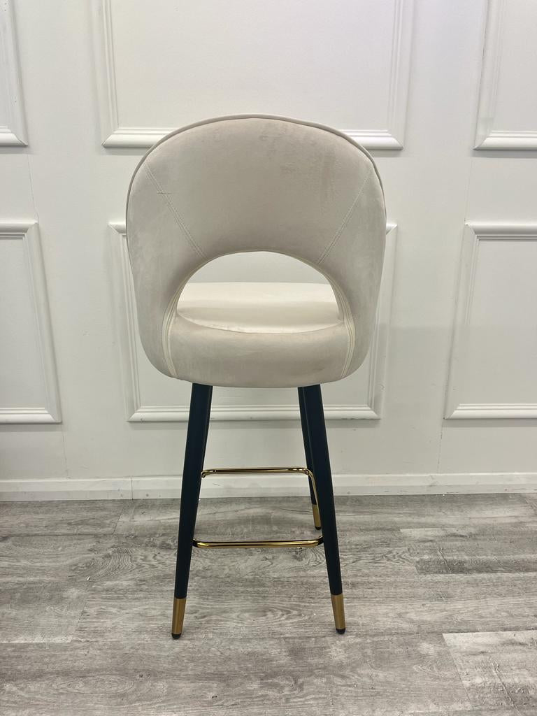 Astra Cream Velvet Barstool