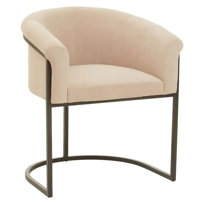 Vogue Mink Velvet and Matte Black Chair