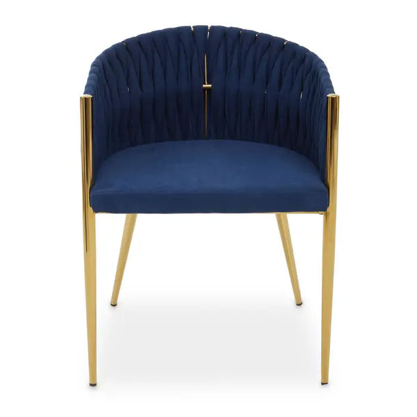 Gilden Blue Dining Chair With Woven Back