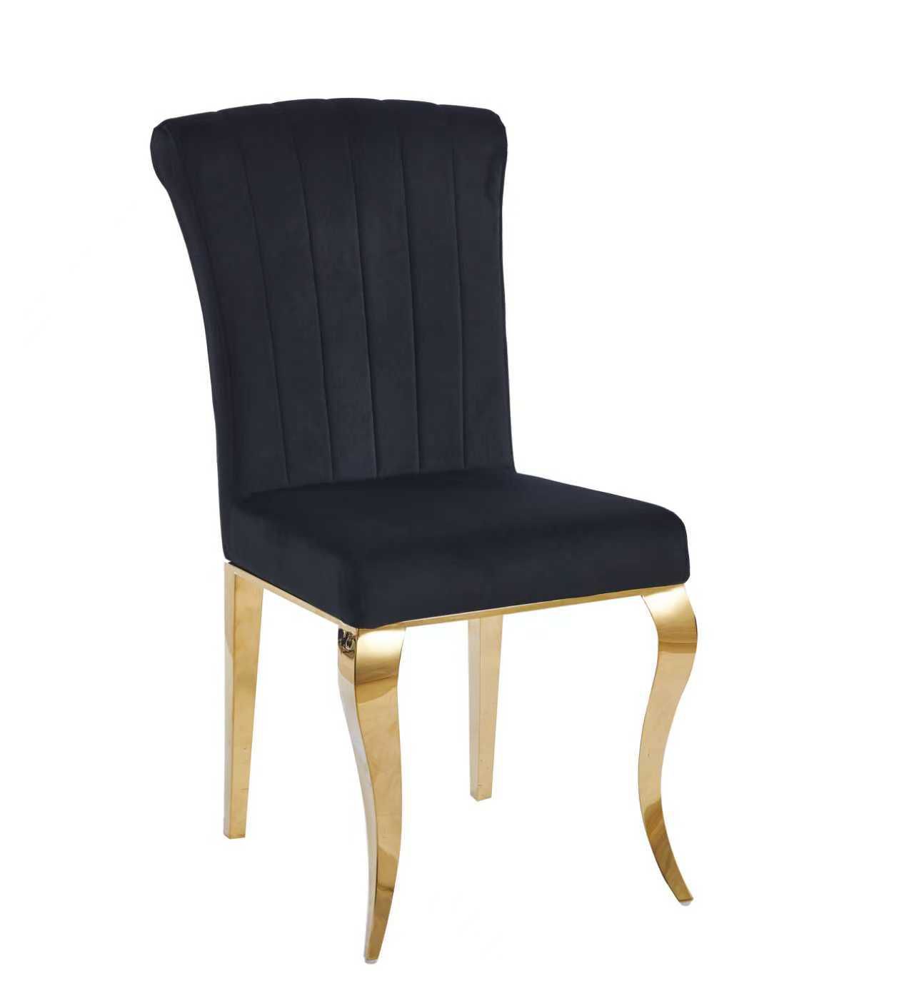 Armenia Black Velvet Dining Chair with Gold Legs – Modern Luxury Seating