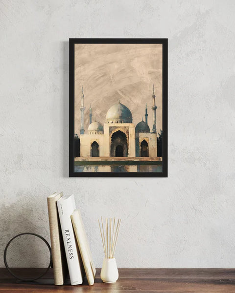 Timeless Mosque – Earth-Tone Islamic Canvas