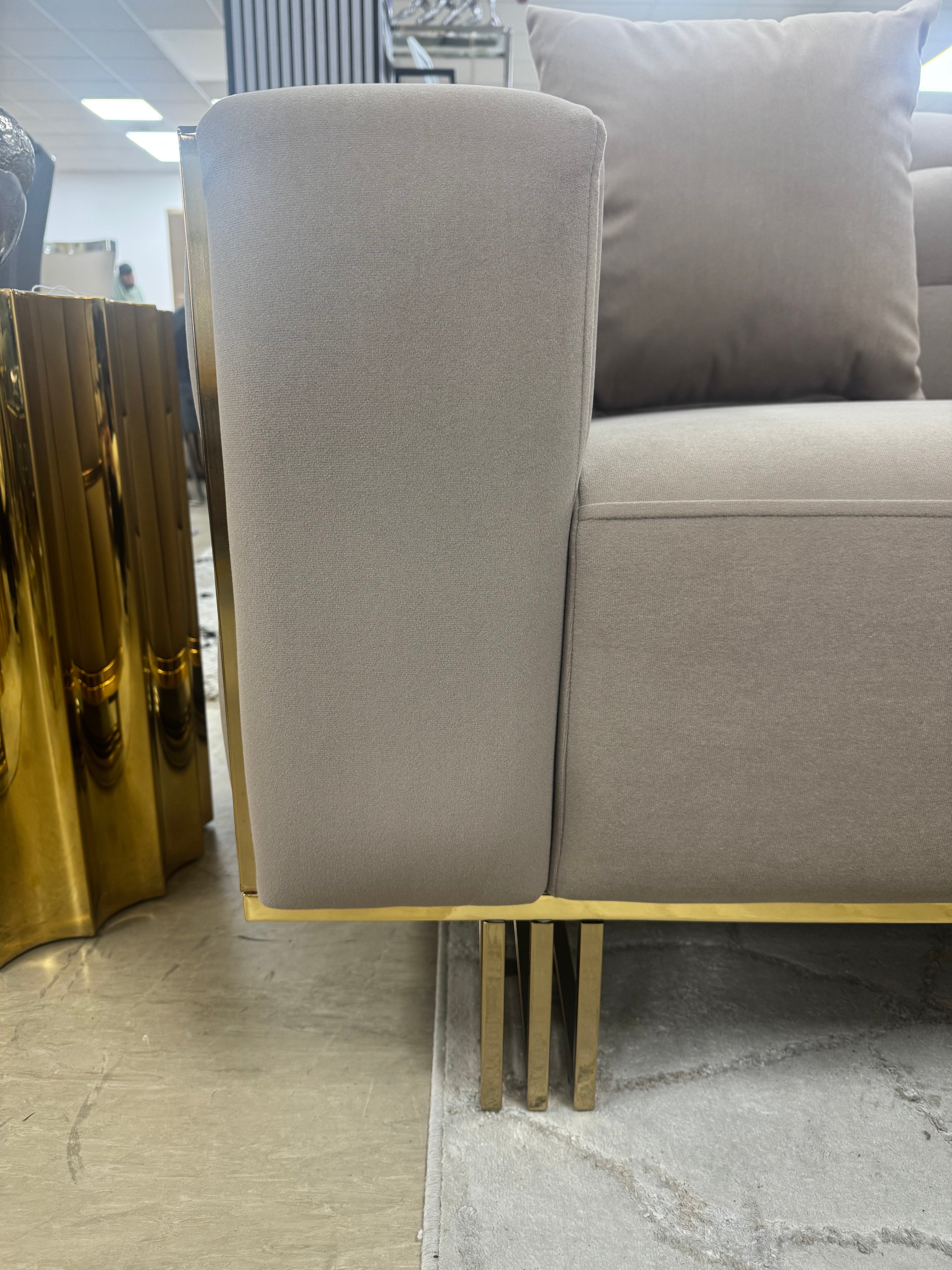 Madrid Mink & Gold Sofa Bed Set 3+2