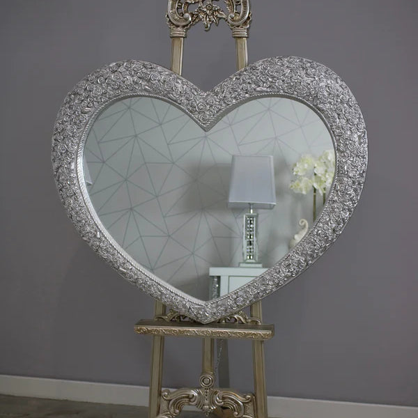 Rosa Heart Mirror Chrome