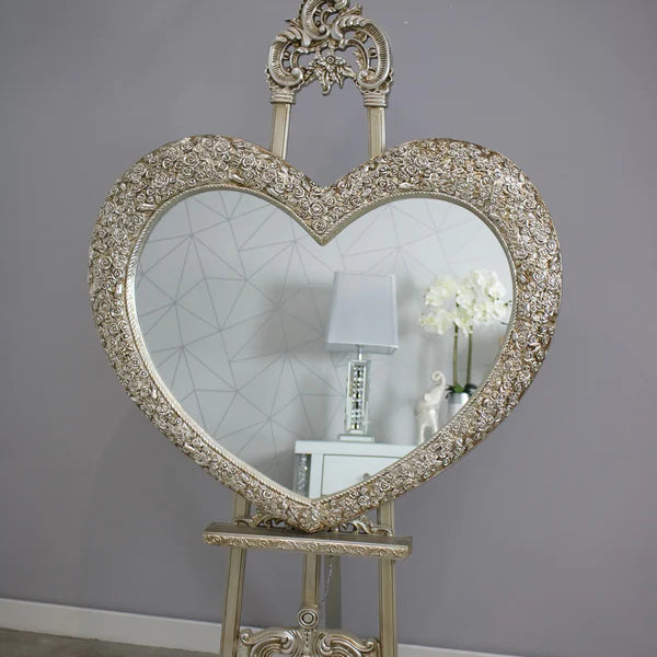 Rosa Heart Mirror Champagne