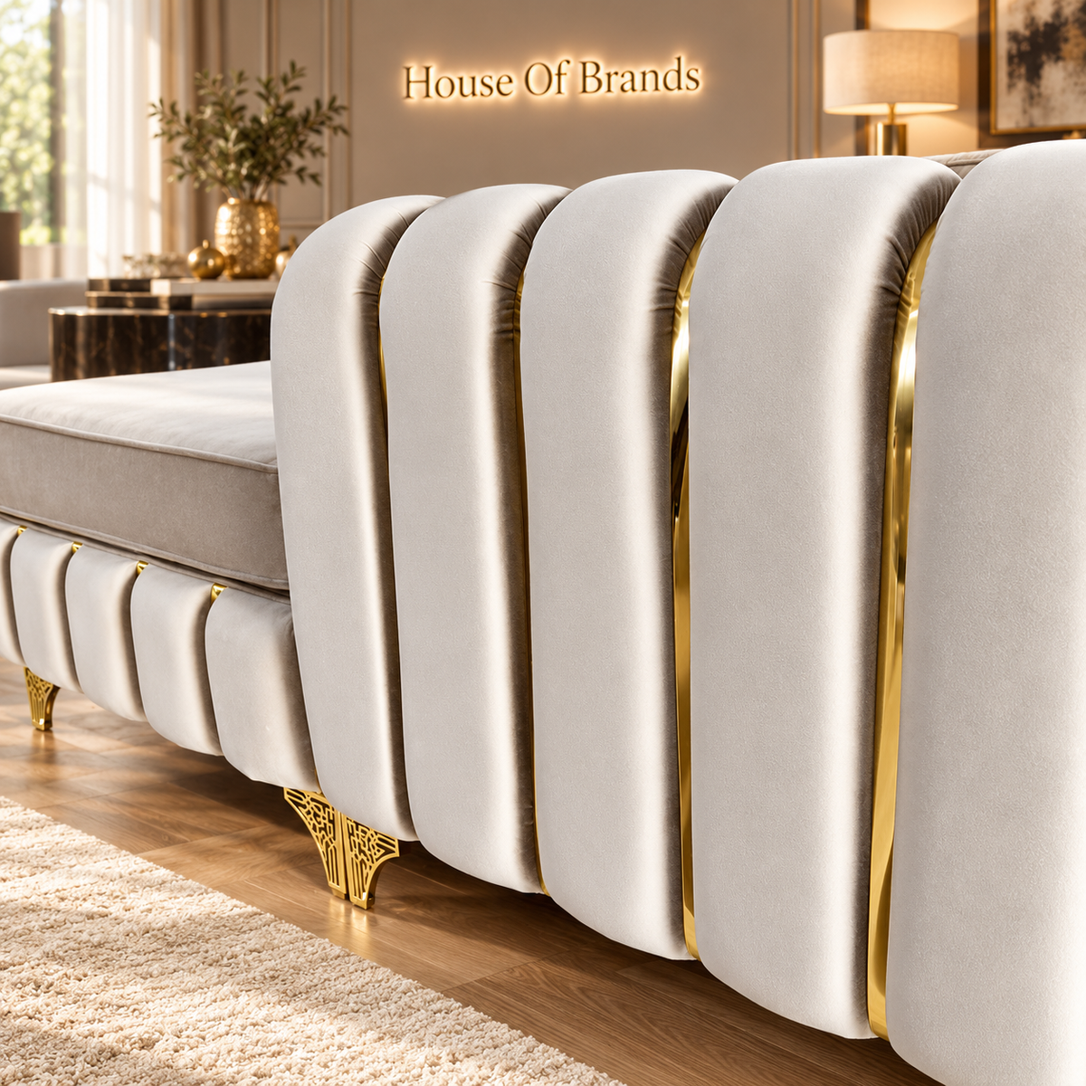 Brooklyn Gold L- Shape Corner Sofa