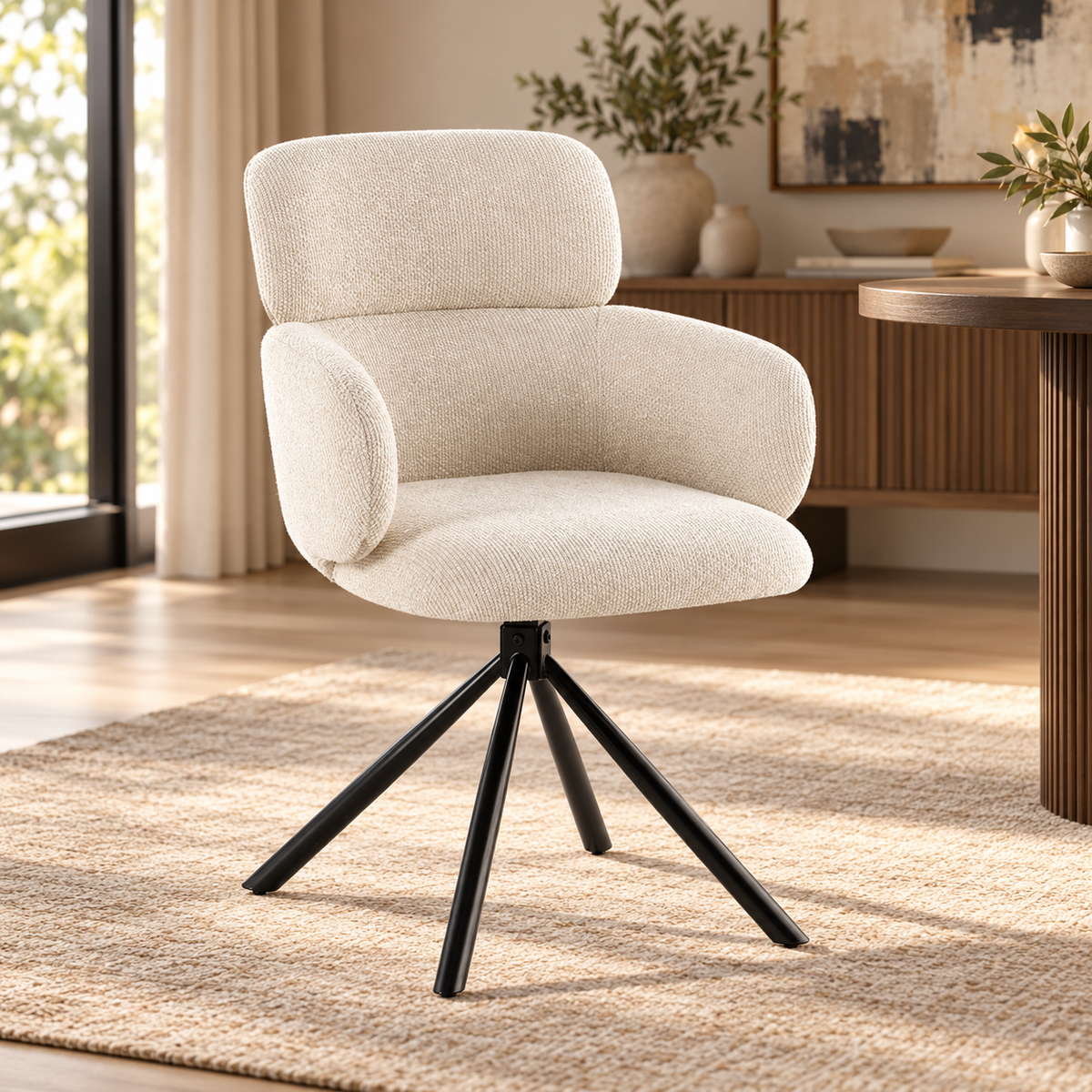 Tuscany 360 Swivel Fabric Dining Chairs