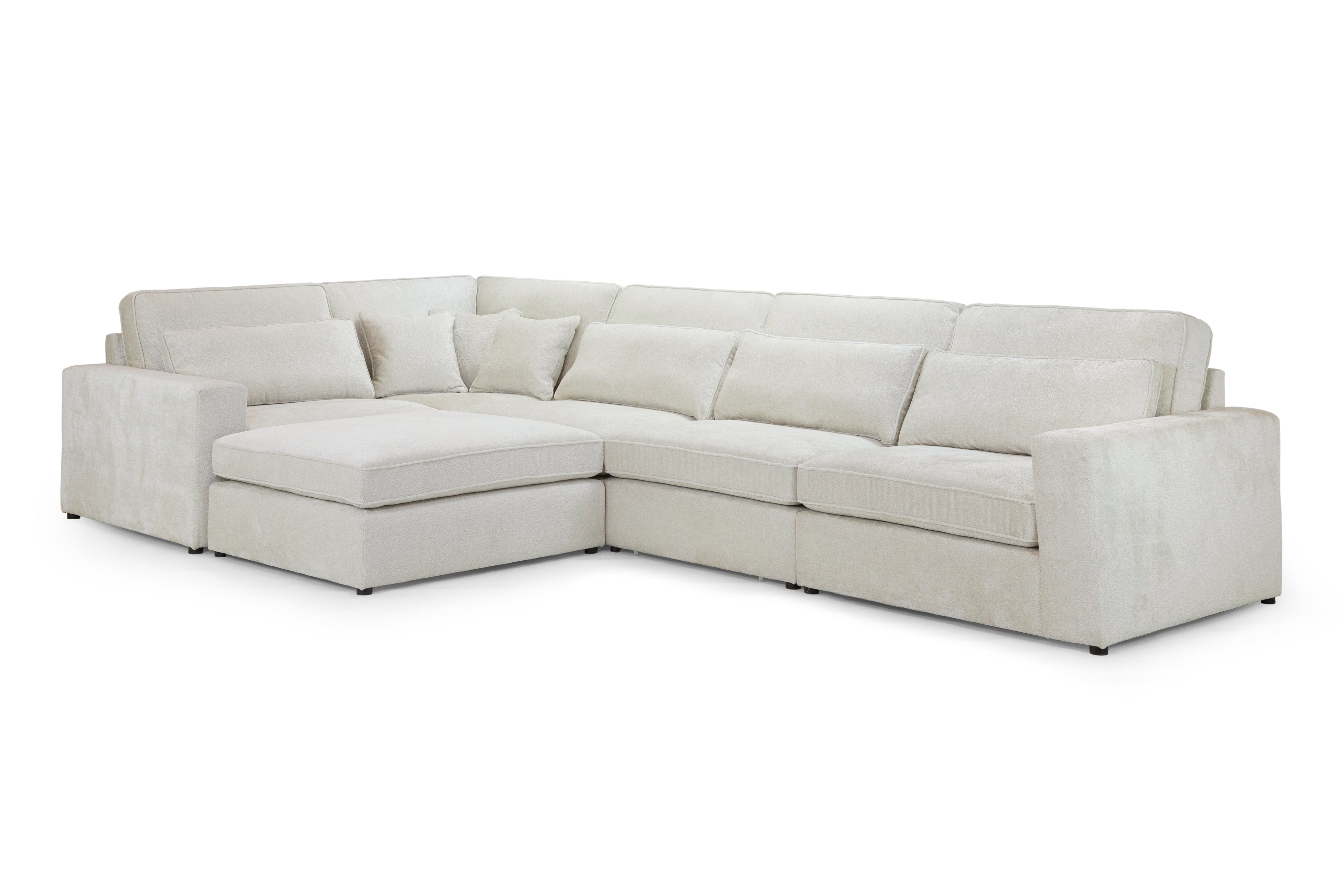Kiana Modular Ivory Left Hand Facing Corner Sofa