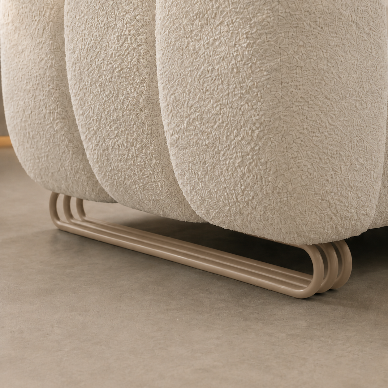 Puffino Beige Bouclé Corner Sofa Set