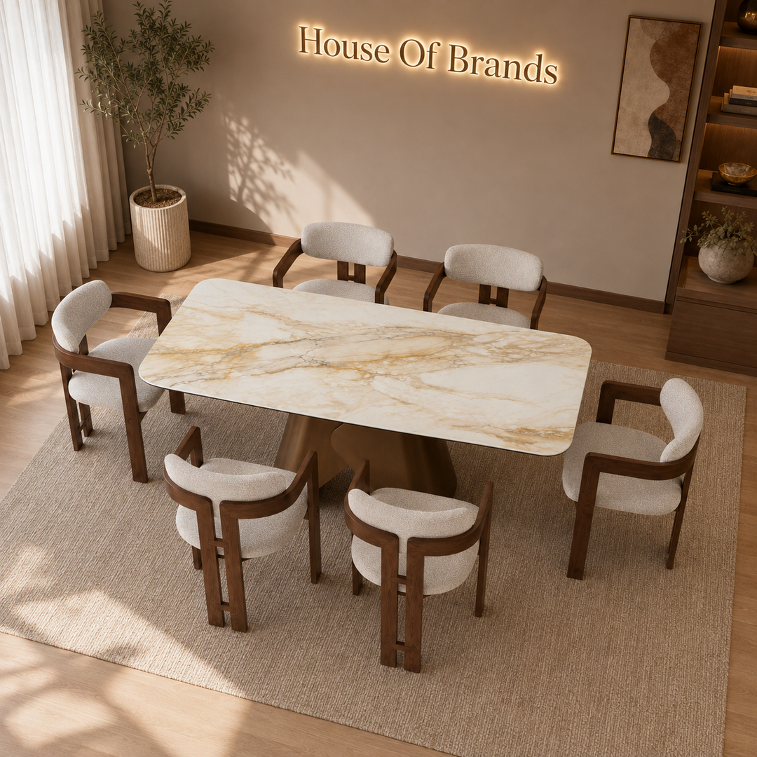 Leven 160cm Dining Set with Clare Bouclé Chairs