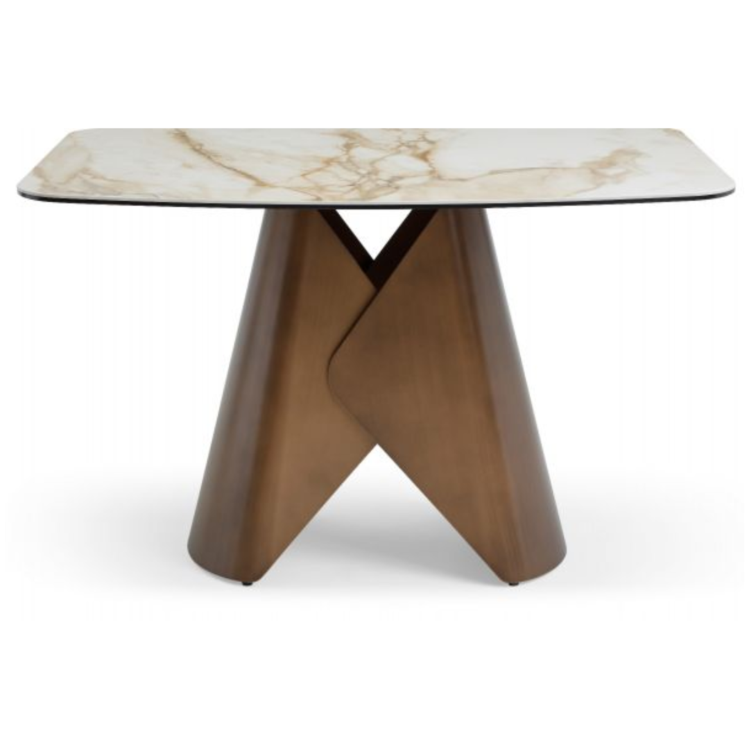 Leven 120cm Brass & White Pandora Classico Dining Table