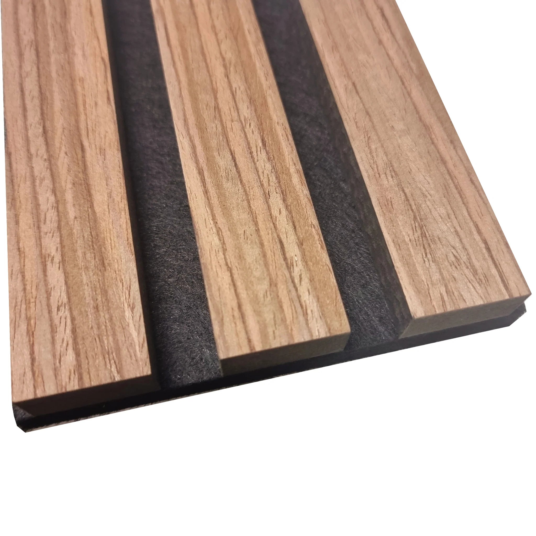 Light Oak Real Wood Acoustic Slatted Wall Panels