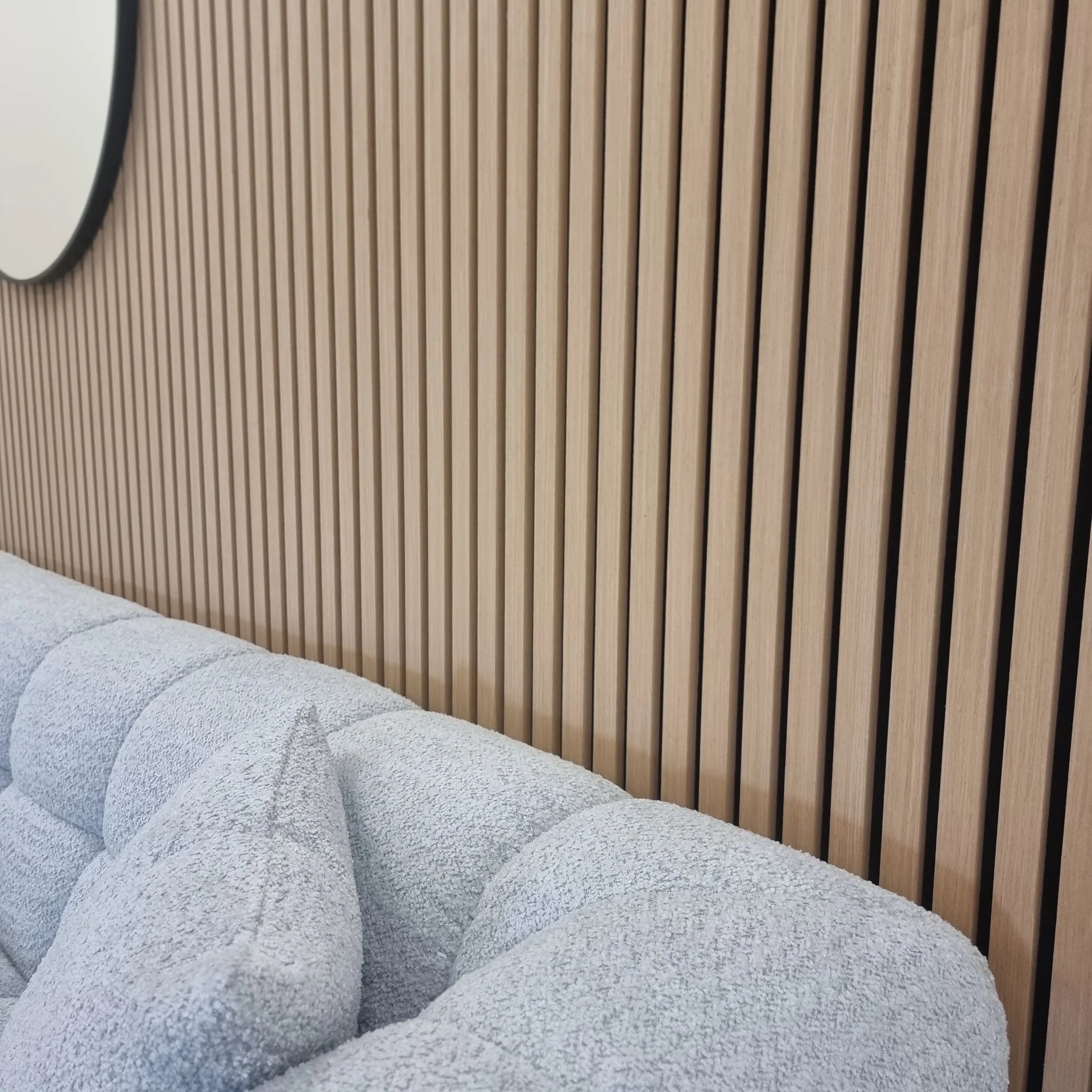 Light Oak Real Wood Acoustic Slatted Wall Panels