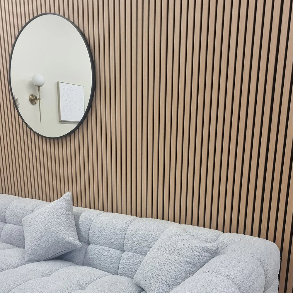 Light Oak Real Wood Acoustic Slatted Wall Panels