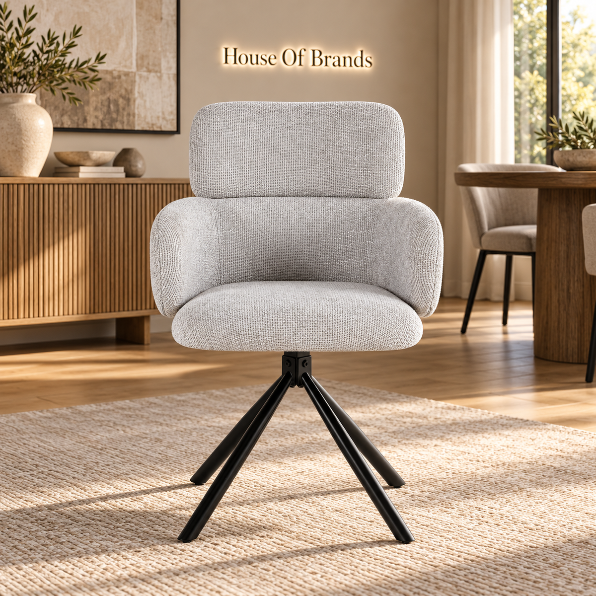 Tuscany 360 Swivel Fabric Dining Chairs