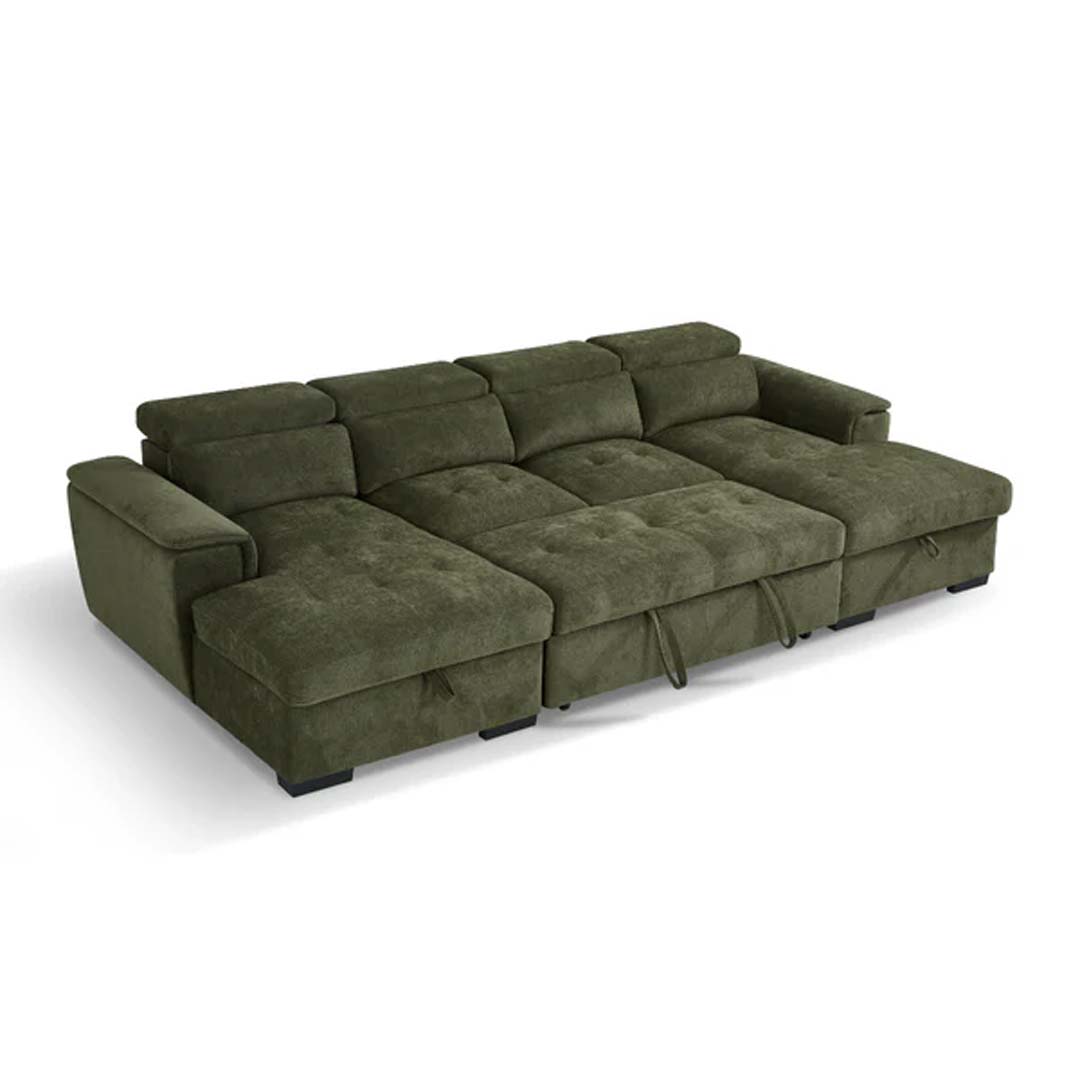 Luna Large U Shape Sofa Bed with Storage