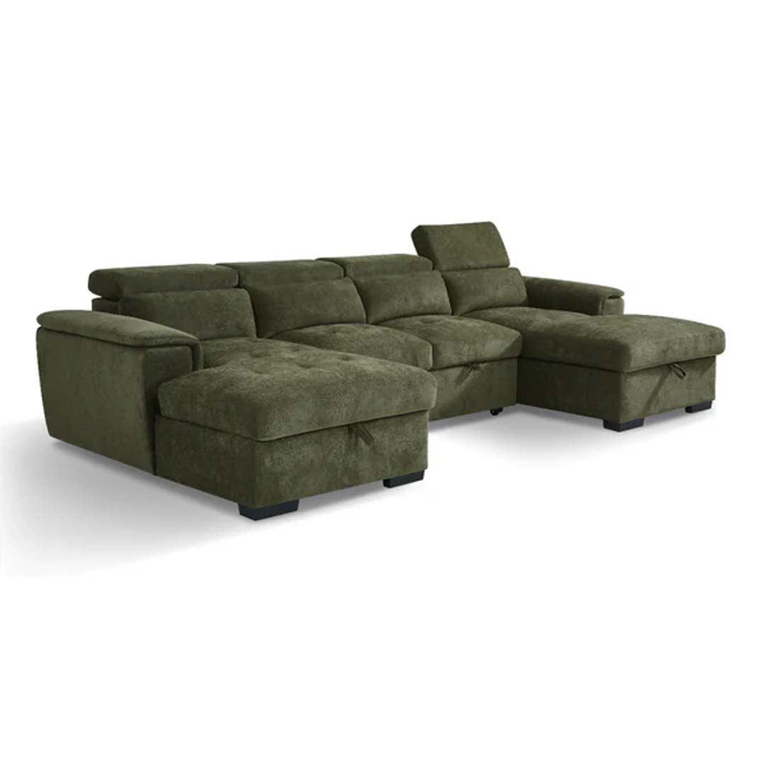 Luna Large U Shape Sofa Bed with Storage
