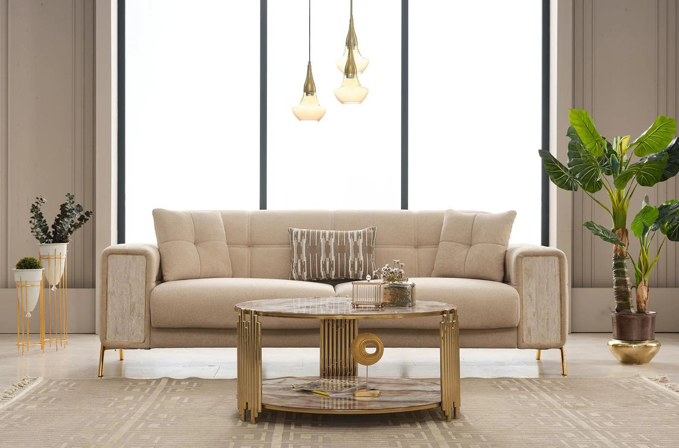 Luxor Cream Sofa Bed Set 3+2