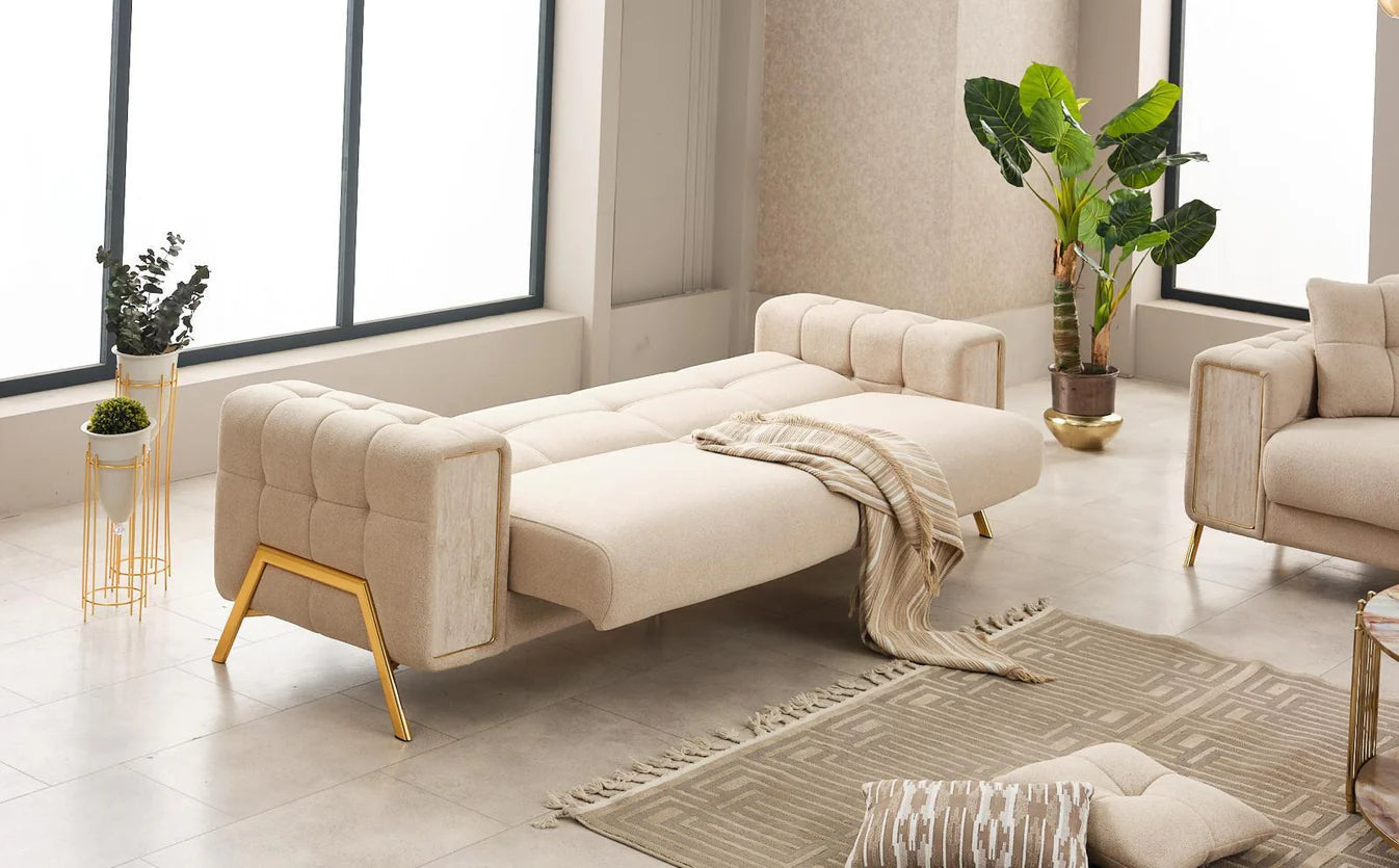 Luxor Cream Sofa Bed Set 3+2