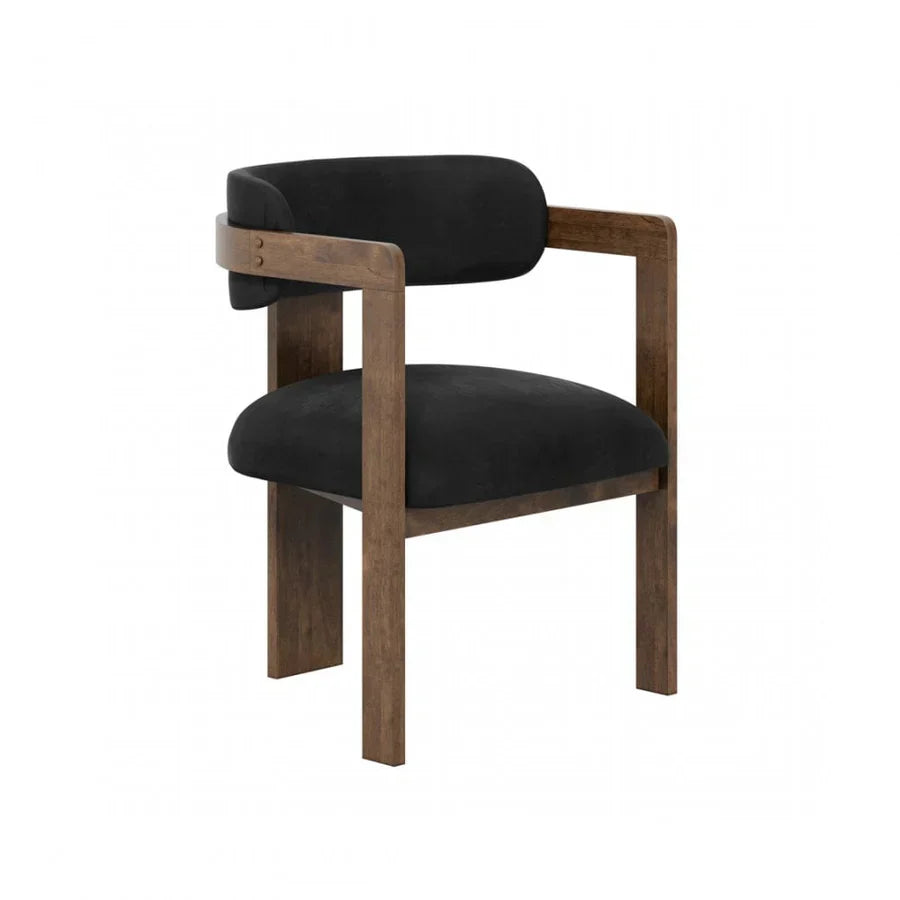 Manhattan Neo Mai Black and Walnut Dining Chair