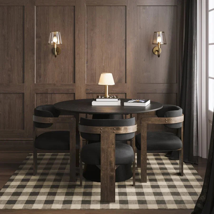 Manhattan Neo Mai Black and Walnut Dining Chair