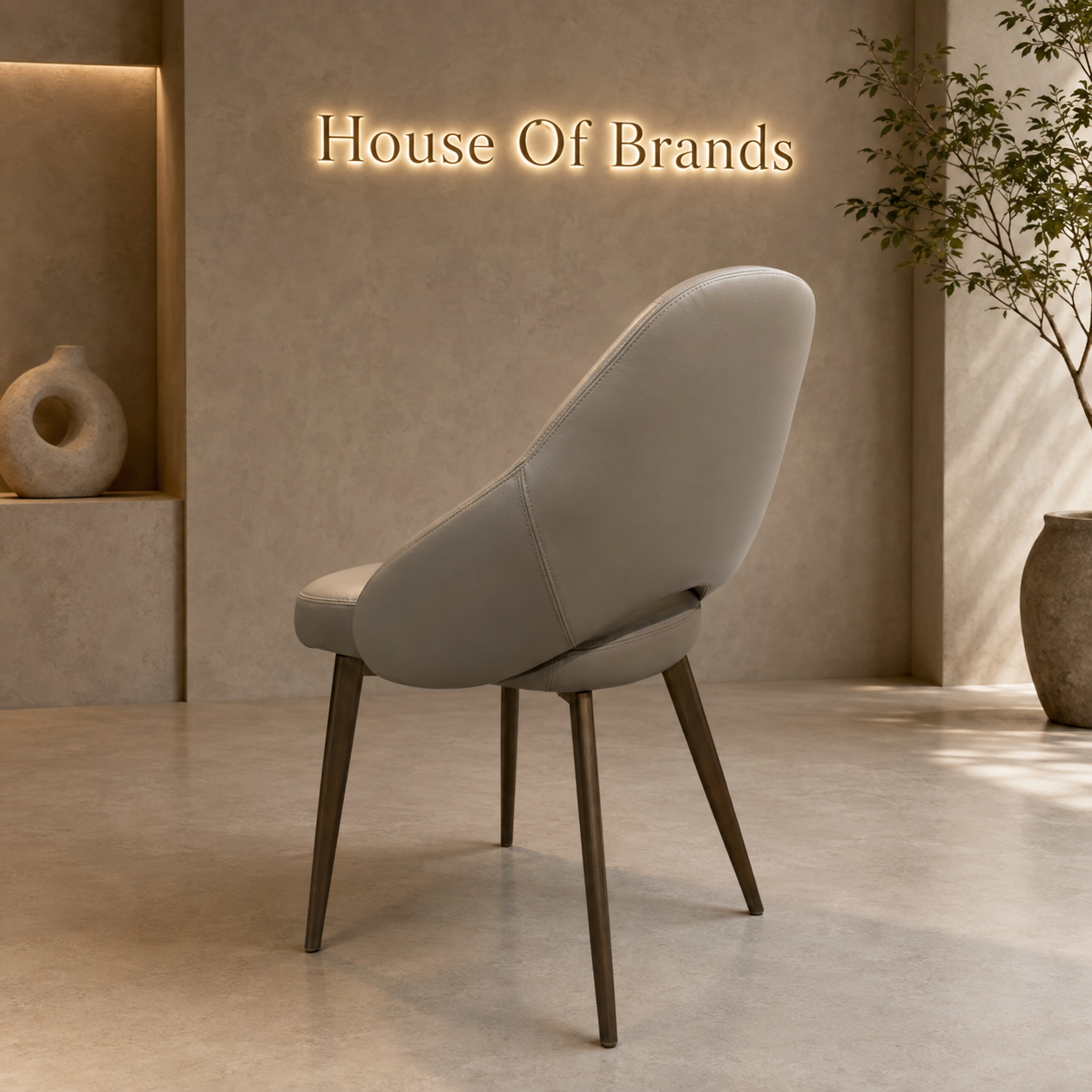 Mantis Dark Taupe PU Dining Chair