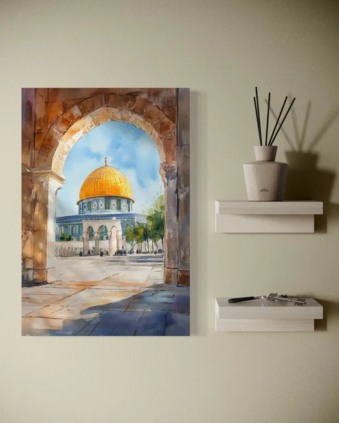Masjid Al-Aqsa – Watercolor Al-Quds Canvas