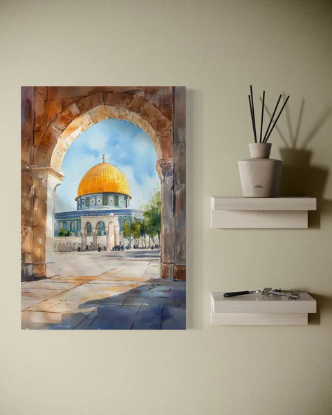 Masjid Al-Aqsa – Watercolor Al-Quds Canvas