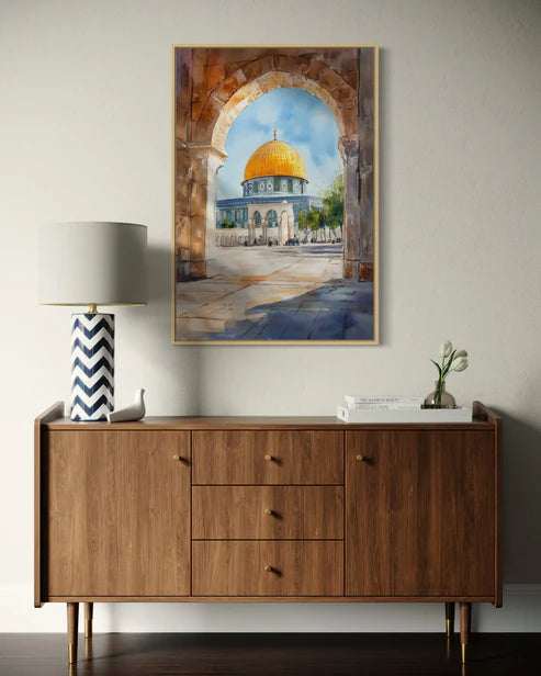 Masjid Al-Aqsa – Watercolor Al-Quds Canvas