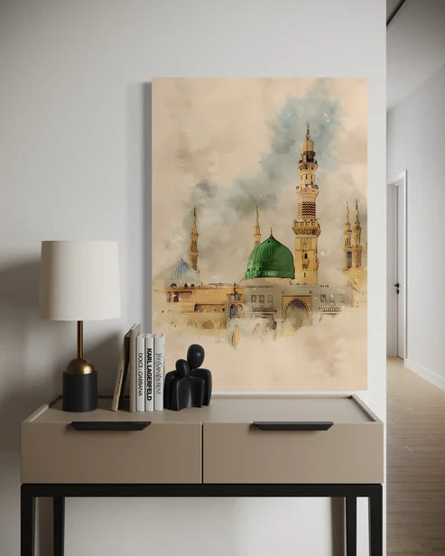 Masjid an-Nabawi Watercolour Canvas