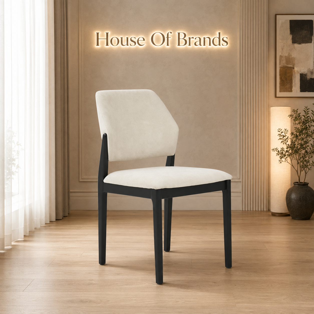 Mia Black & Cream Upholstered Dining Chair