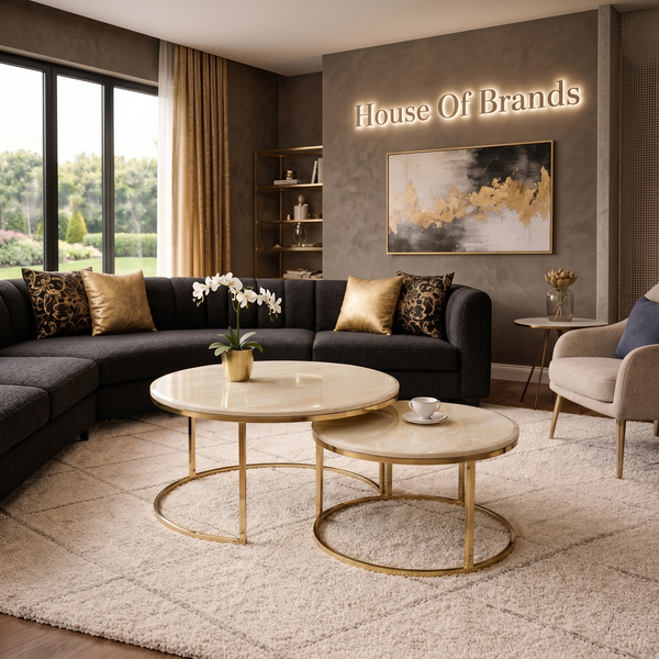 Sofia Ceramic Gold Nest of Coffee Table