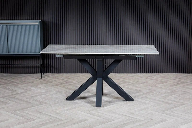 Nova 120-160cm White Ceramic Extendable Dining Table