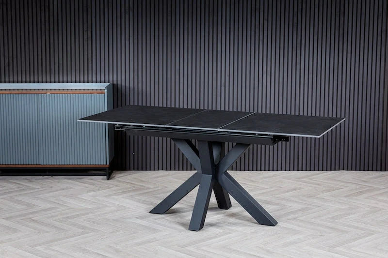 Nova 120-160cm Dark Grey Ceramic Extendable Dining Table