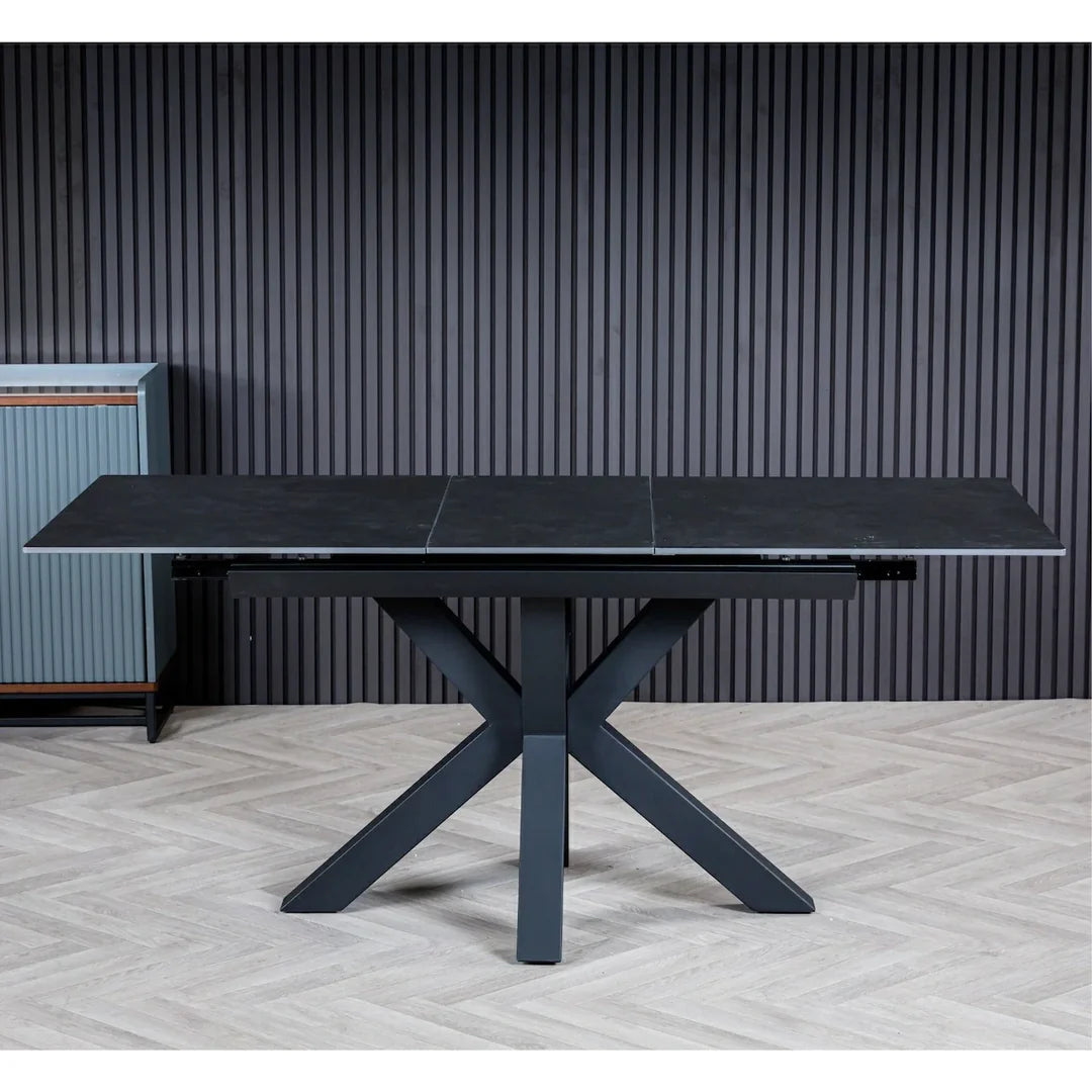 Nova 140-180cm Dark Grey Ceramic Extendable Dining Table
