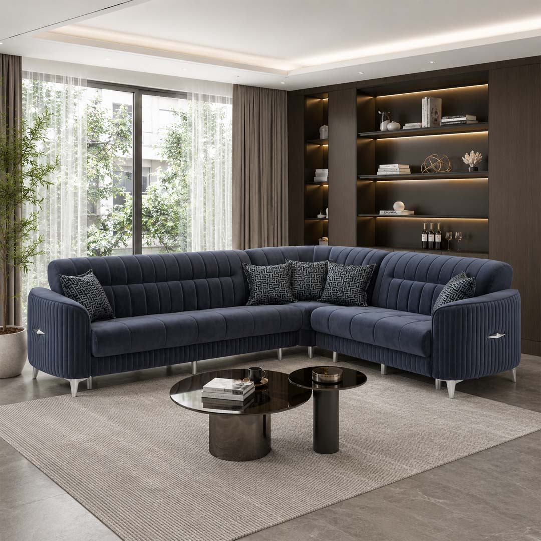 Pera Grey Corner Sofa Bed Set