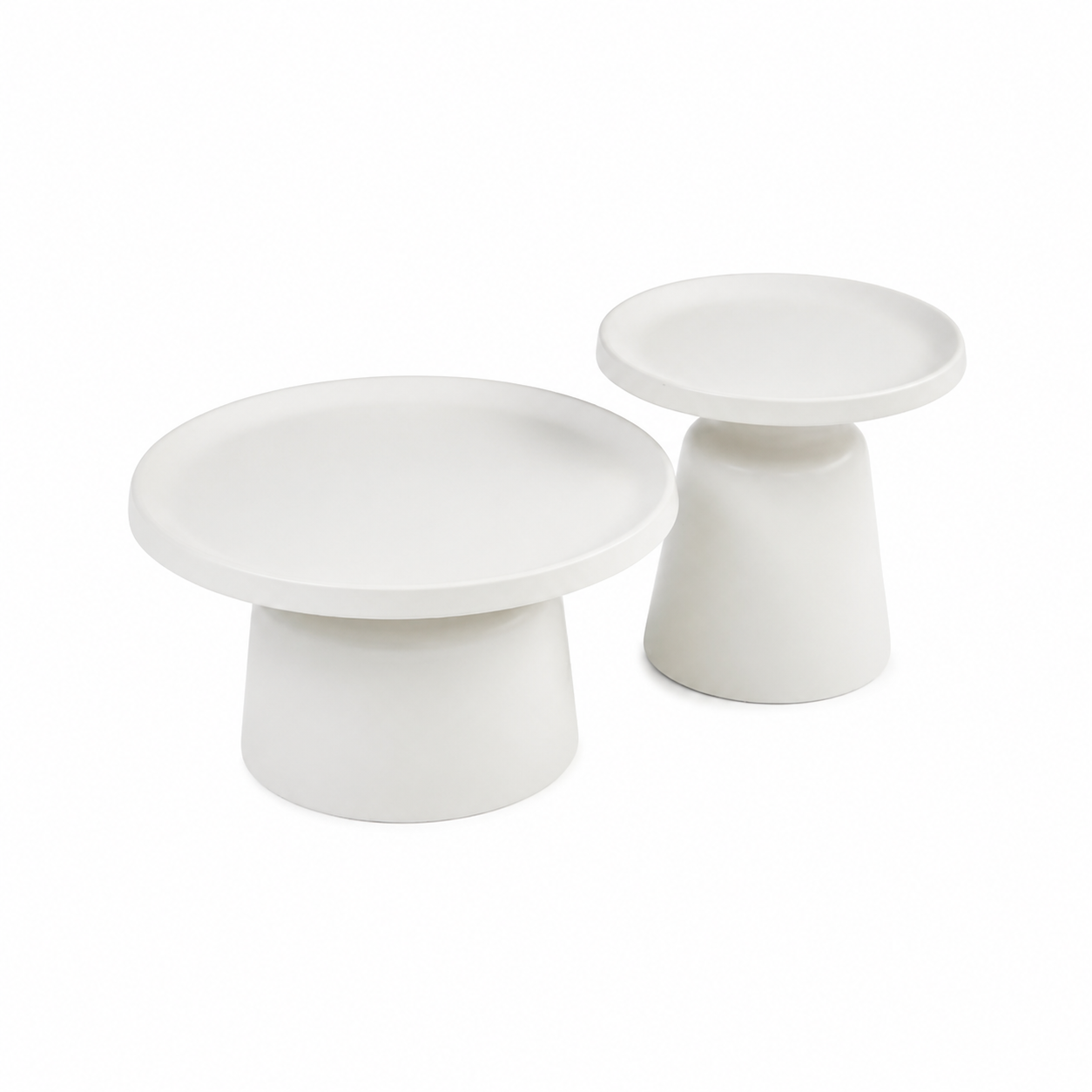 Piccolino Glossy Off-White Coffee & End Table Set