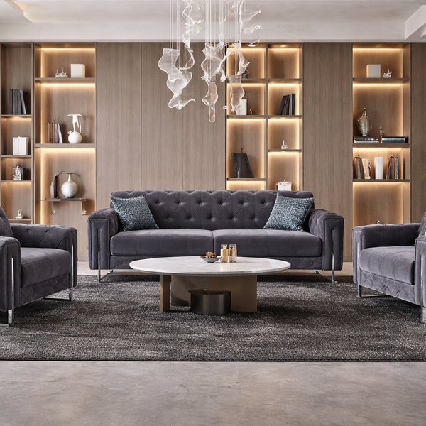 Puntoh Grey and Silver Sofa Bed with Storage