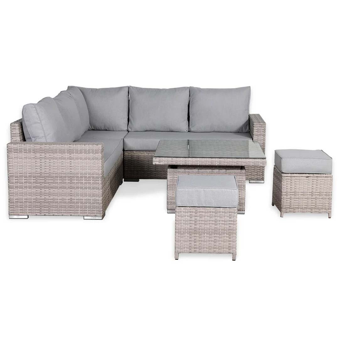 Palermo Luxe Square Corner Dining Set with Rising Table