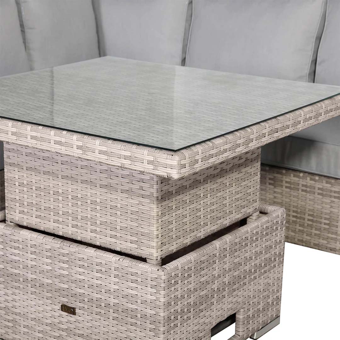 Palermo Luxe Square Corner Dining Set with Rising Table
