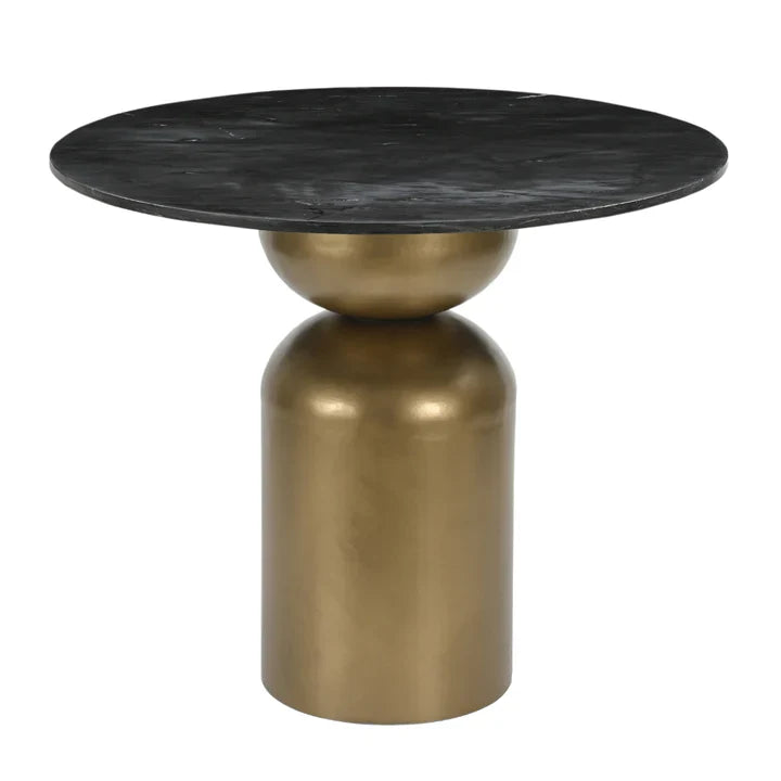 RV Astley Boyne 90cm Round Black Marble Dining Table