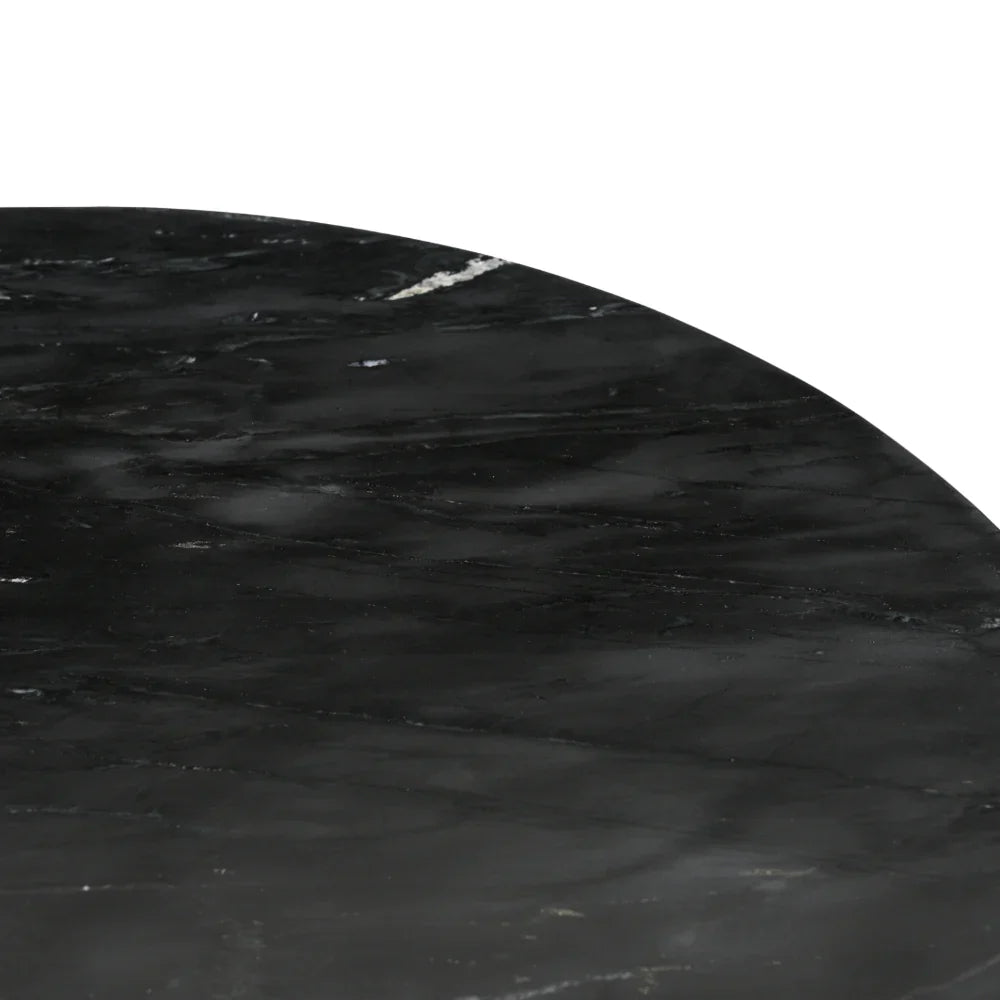 RV Astley Boyne 90cm Round Black Marble Dining Table
