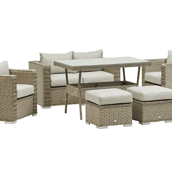 Beige Rattan Outdoor Dining set