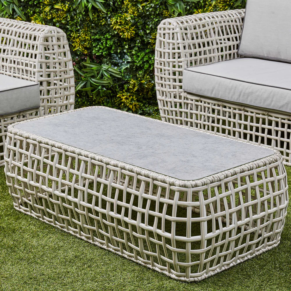 Indi 4 Piece Rattan Garden Furniture Sofa Set - Beige