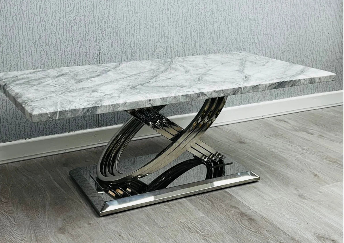 Elina Grey & Silver Coffee Table