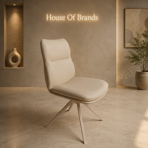 Ritz Beige PU Swivel Dining Chair
