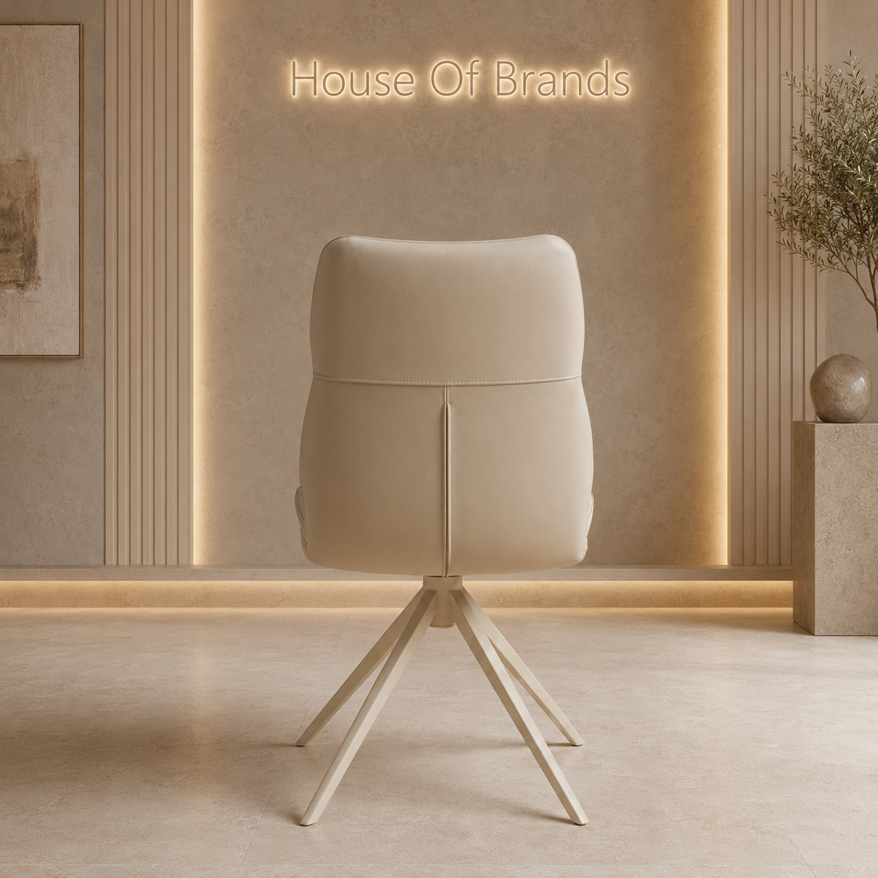 Ritz Beige PU Swivel Dining Chair