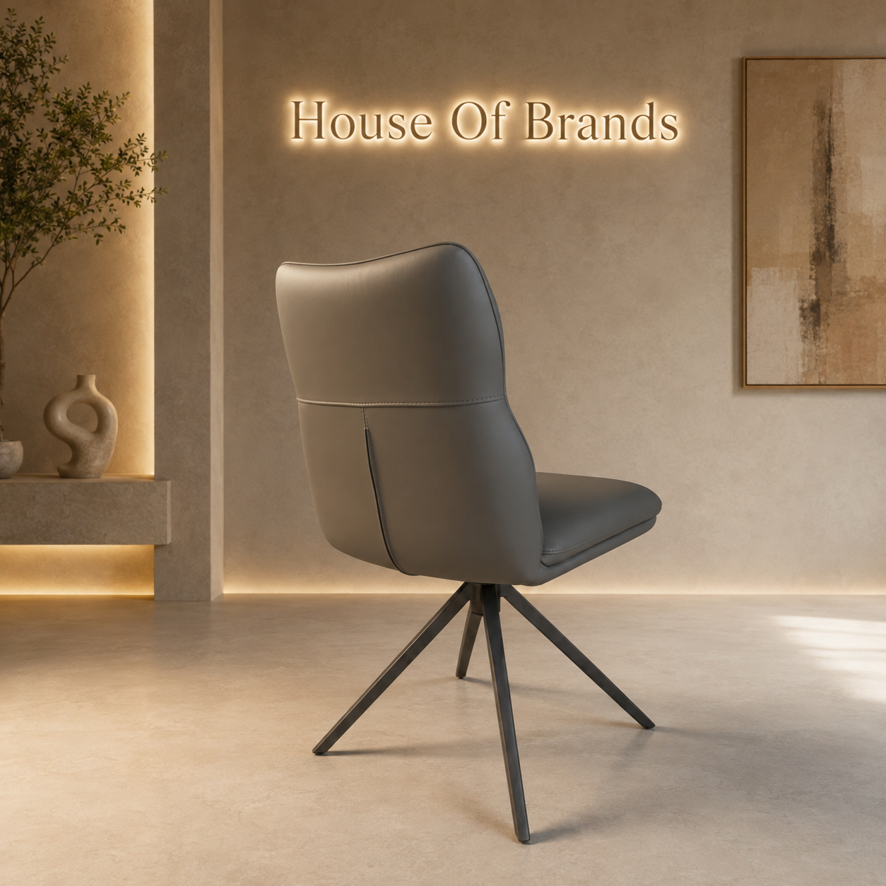 Ritz Grey PU Swivel Dining Chair